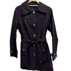 London Fog - Trench Coat - eggplant / aubergine color - NWOT - Size Med